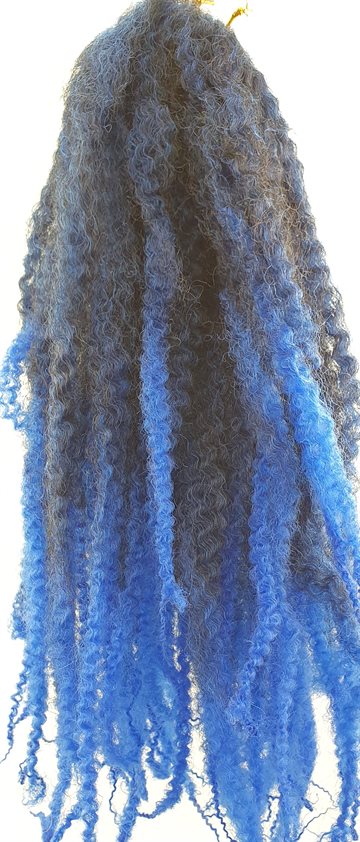 Twist & Kinky block hair 45 cm (18") mixed Colour Black & blue