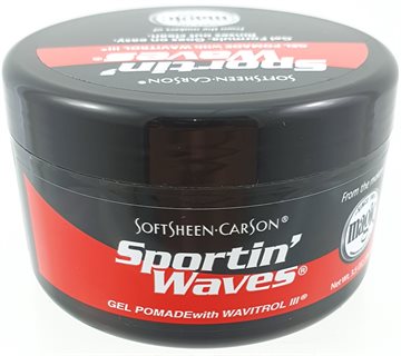 SoftSheen Carson Sportin waves, strong hold Black pomade hair Gel 100 ml (UDSOLGT)