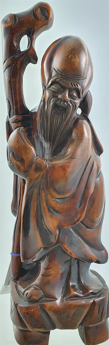 Handmade CONFUCIUS Wooden figure - Håndlavet Af træ CONFUCIUS figure 30 Cm.