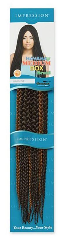 Impression - Havana Medium Box Braid Synthetic hair color P4/30 (UDSOLGT)