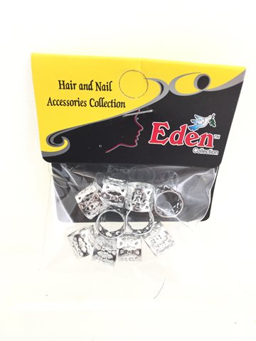 Perler - Hair beads (Perler) Metal Silver colour 10 Pcs..