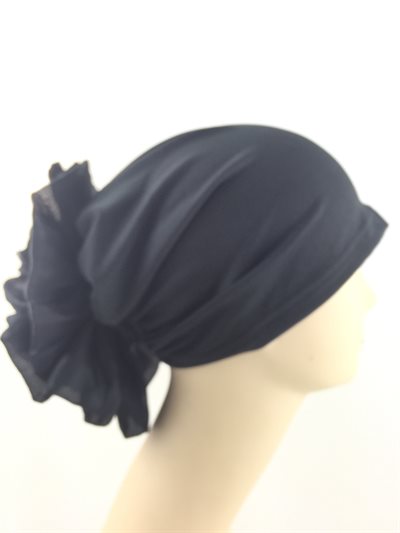 Turban with flower - Black