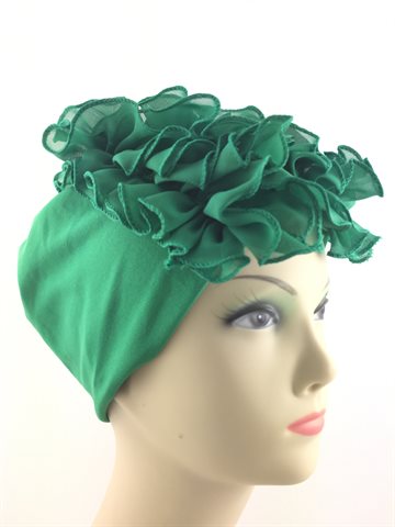 Turban with flower - Green