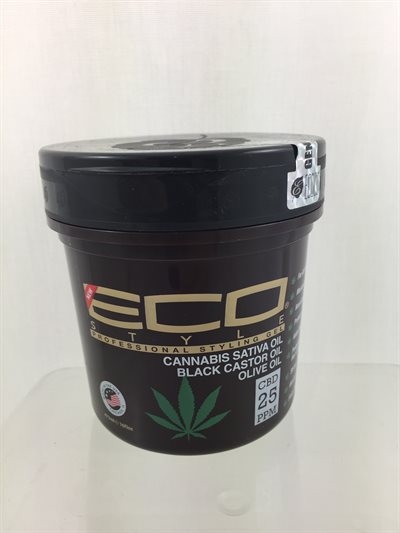 ECO Professional Style Gel  Black Castor, Cannabis sativa, oOlive Oil 473 ml.