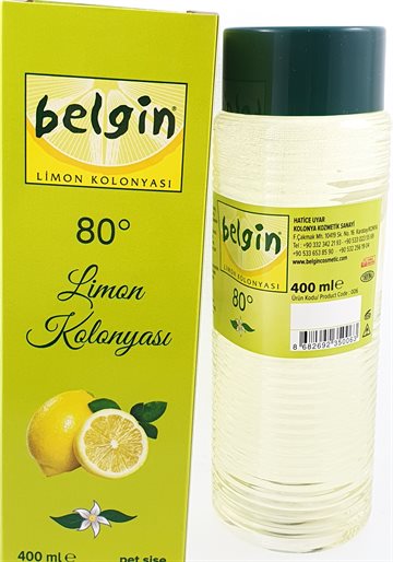 Cologne Lemon Belgin 400ml 80%.
