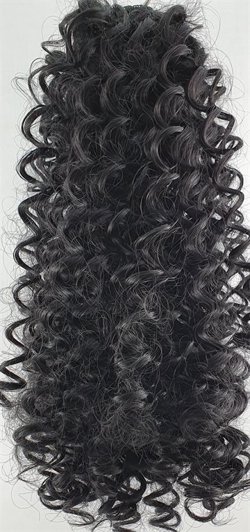 Hair Synthetic Pony tail curly 80 Cm Long 100 g. Colour 1Black. no clip on.