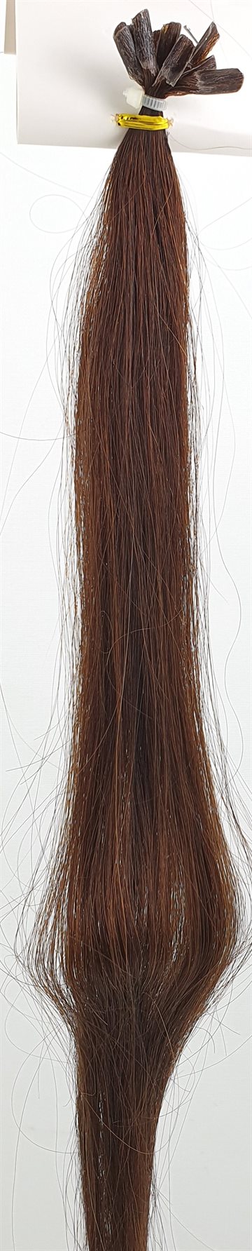 Human Hair. U- Tip kratin "Hot fusion" glat hår farve 2 (50cm)10 totter, 
