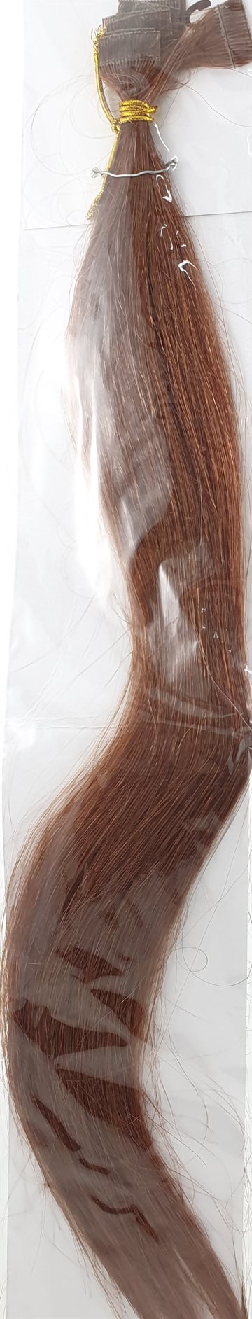 Human Hair - Skin Weft hair, color 6. 18" (45 cm. length.)