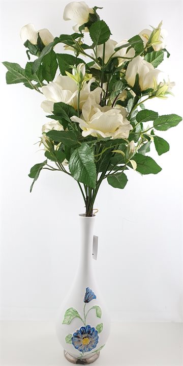 4 grene Kunstig Blomster med smukke vase.