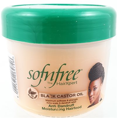 Sofn\'free Black Castor Oil Anti - Dandruff Curl  Moisturising HAIR FOOD 250ml.