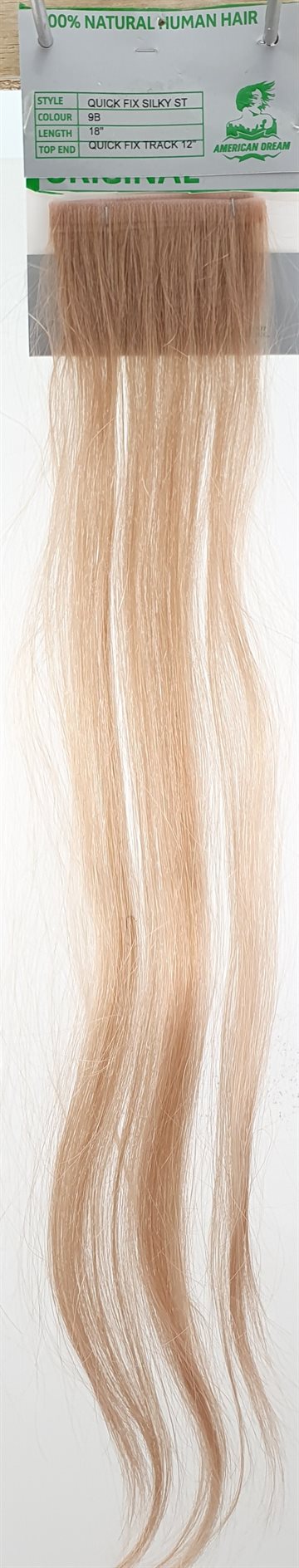 American Dream Human Hair - Skin Weft hair, color 9B - 18" (45 cm. length.)