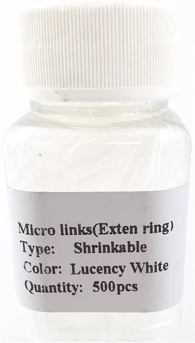 Micro ringer (Shinkable tubes) 500 stk. Lys hvid - Lucency White