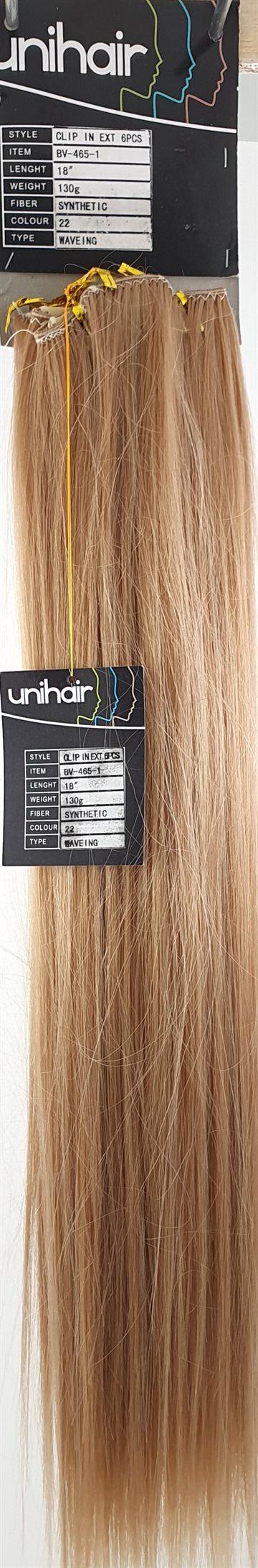 Unihair - 6 pcs.100% Synthetic clip-in Extention hair 18". Color 22.