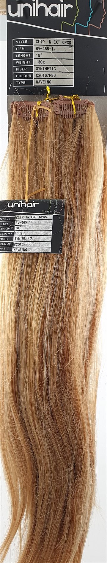 Synthetic Silky straight Clips on hair color C 2016/P86 Clip in Extention 6 pcs 130gr.
