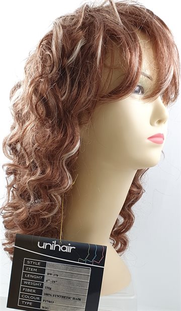 Curly wig BW - 178 - Crule Paryk længde 4" - 19" Mixed Farve F27/613