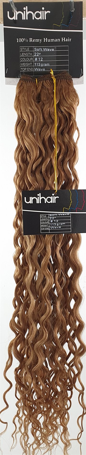 Human Hair - Soft wave, 22"(55cm Længde) farve 12.