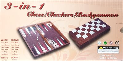 Backgammon, Chess, Chookers - Tavla 40 x 20 cm.