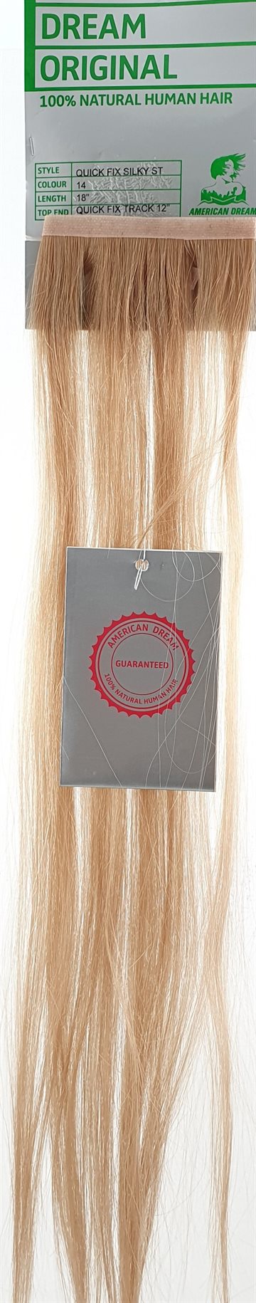 Human Hair - Skin Weft hair (tape on) color 14 (45 cm. length.)