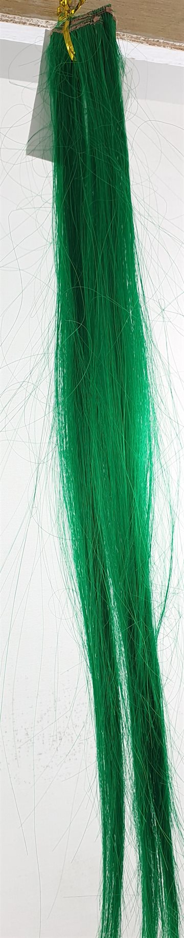 Snythetic Silky stright one Clips on hair 18" color Green.