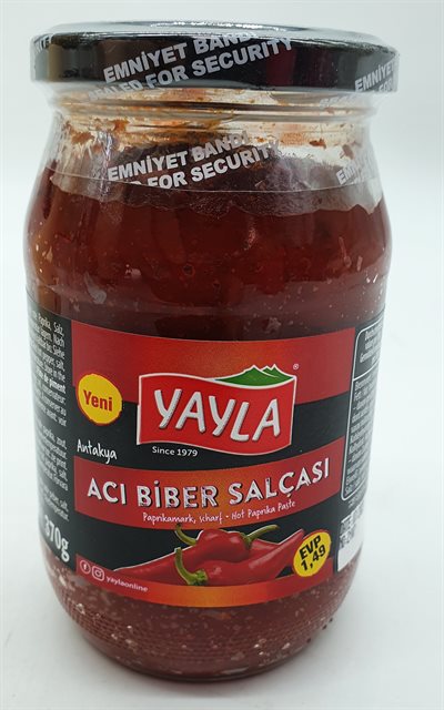 Dato vare: Yayla Aci Beber Salsasi - Stærk Paprika sauce 375 gr