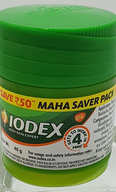 Balms, Rubs, (smertestillende) Iodex. 40 gr.