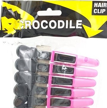 Hår clips large Black & Pink - hairdressing. 5 Stk.