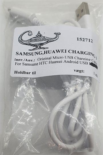 Samsung, Huawei, USB Cable Charging.1 Meter Længde