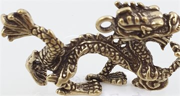 Dragon Figure - Dragen Nøglering - Bronze Metal.