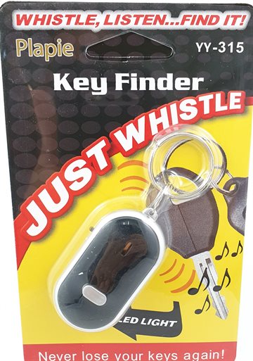 Key Finder Anti-lost Smart Key With LED Torch Whistle Black