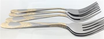 Gaffel - Forks 6 Pcs. Stainless Steel, gold colour