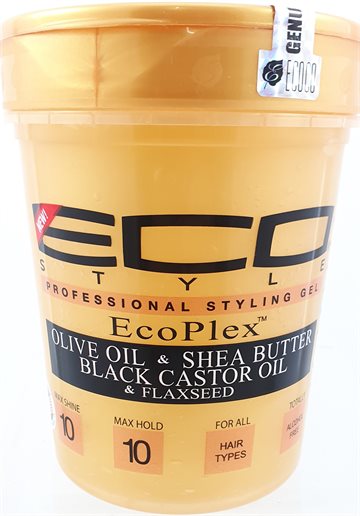 ECO Gel Gold. Olive oil & shea Butter With Black Castor Oil & flaxseed Oil & flaxseed. 946 g.