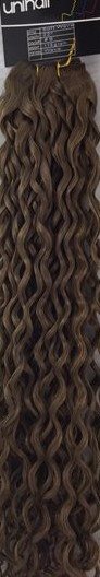 New deep wave Human hair color 8 (Light Ash Brown) 22", (55cm long) 135gr.