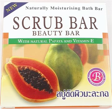 Scrub Bar Soap 160gr. Papaya and Vitamine E. Tailand.