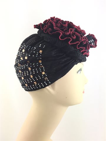 Turban with flower and pearl - Lilla