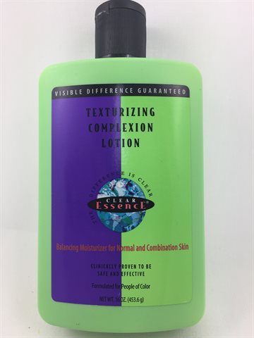 Clear essence Texturizing complexion lotion 453gr. sor softning and silkning skin.