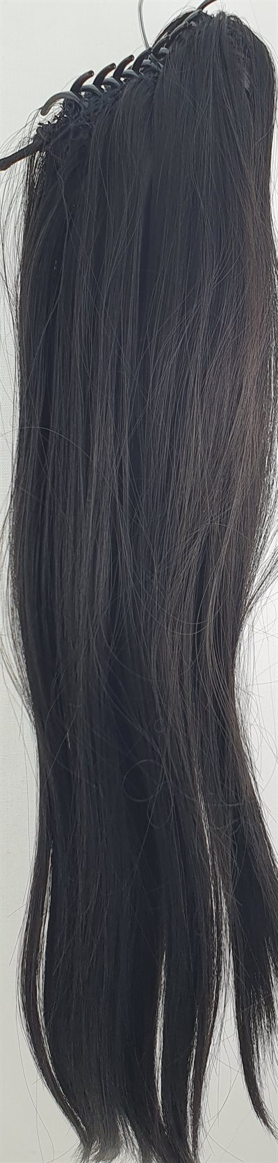 Ponytail Hair Clip - on. Synthetic, Straight,  25" - 50 Cm Length Colour 1 Black.