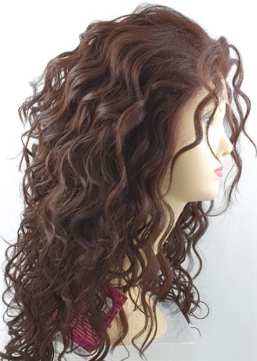 Wig, Curly. Lace Wig 18", Farve 4. (Paryk). (UDSOLGT)