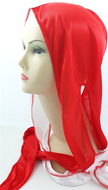 Durag Silky Satin Extra Long Tail Cap Red and White.