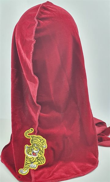 Durag Extra Long Tail Cap Velvet Red with Lion Picture (UDSOLGT)