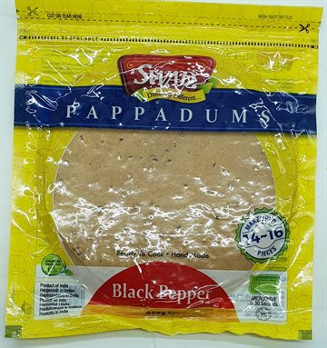 Swad Pappadums Black Pepper 200 g