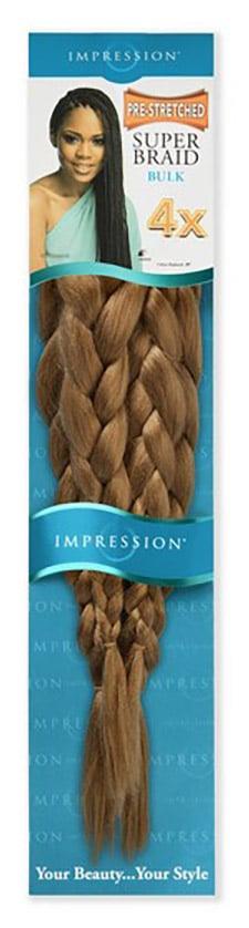 Pre - Streched Impression Super Braid Bulk hår 4 X. ca. 200 g. Farve 27