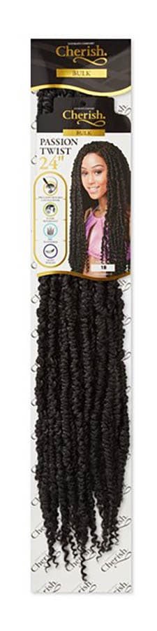 Cherish - Curly Synthetic hair in Passion Bulk colour 1B - 24" - ca.60cm.