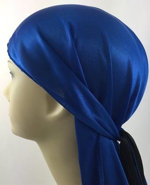 Durag Long Tail Cap.  Blue & Black.