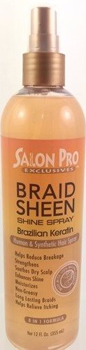 Salon Pro Braid Sheen shine spray. Brazilien Keratin 355 ml. (UDSOLGT)