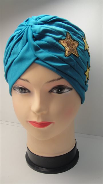 Turban Sequind star ruffle Hair Wrap Band Sleep Hat 